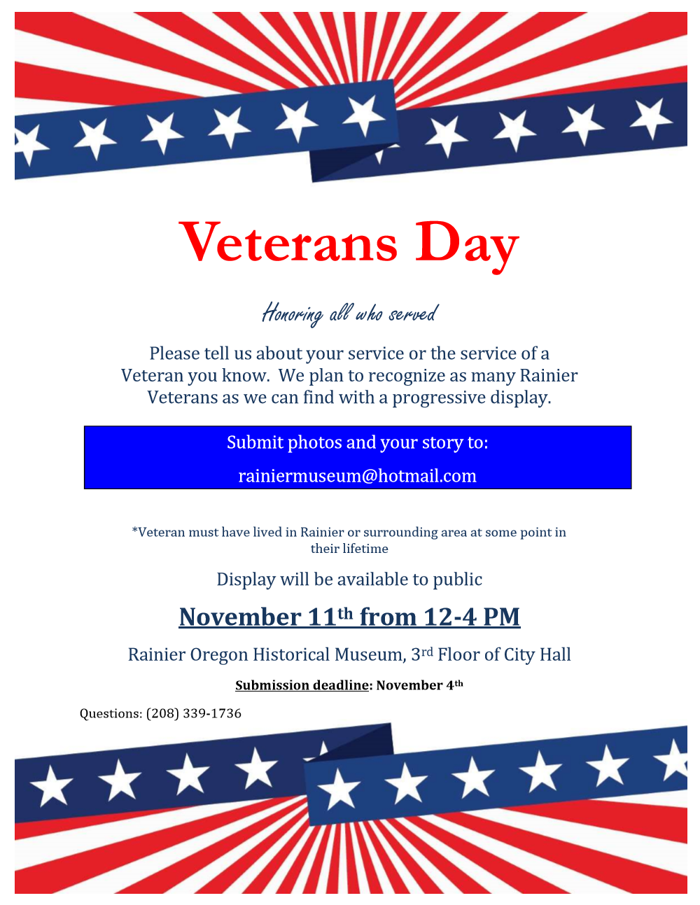 Veterans Day Display November 11th